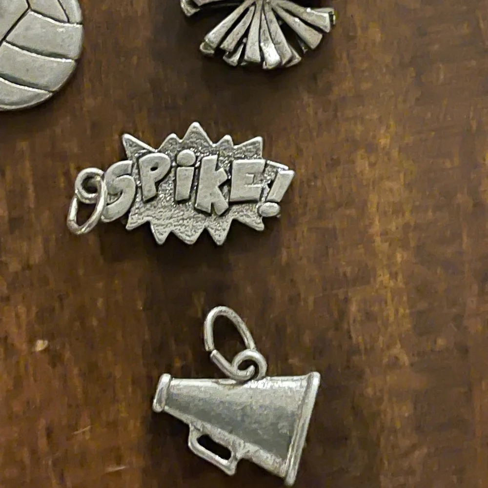 5 necklace sports charms pendants volleyball cheer ice skating